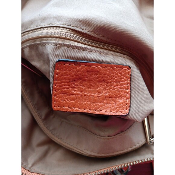 Rowallan Of Scotland Pebble Leather Purse Handbag Cognac Double Handle EUC - Picture 6 of 10